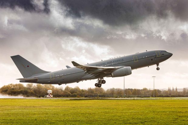 RAF Voyager on SAF flight